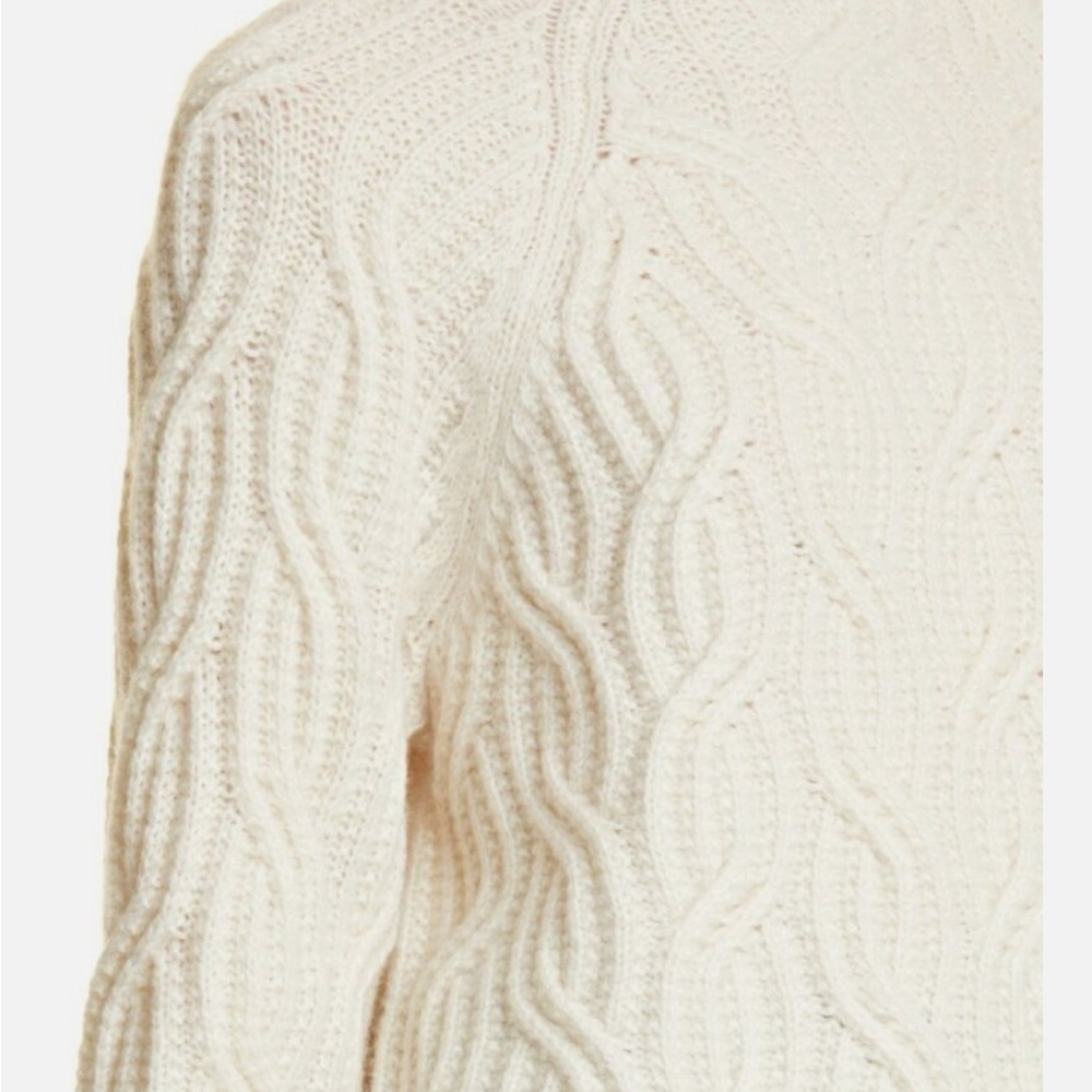 Vince Cable Stitch Wool Cashmere Mockneck Sweater